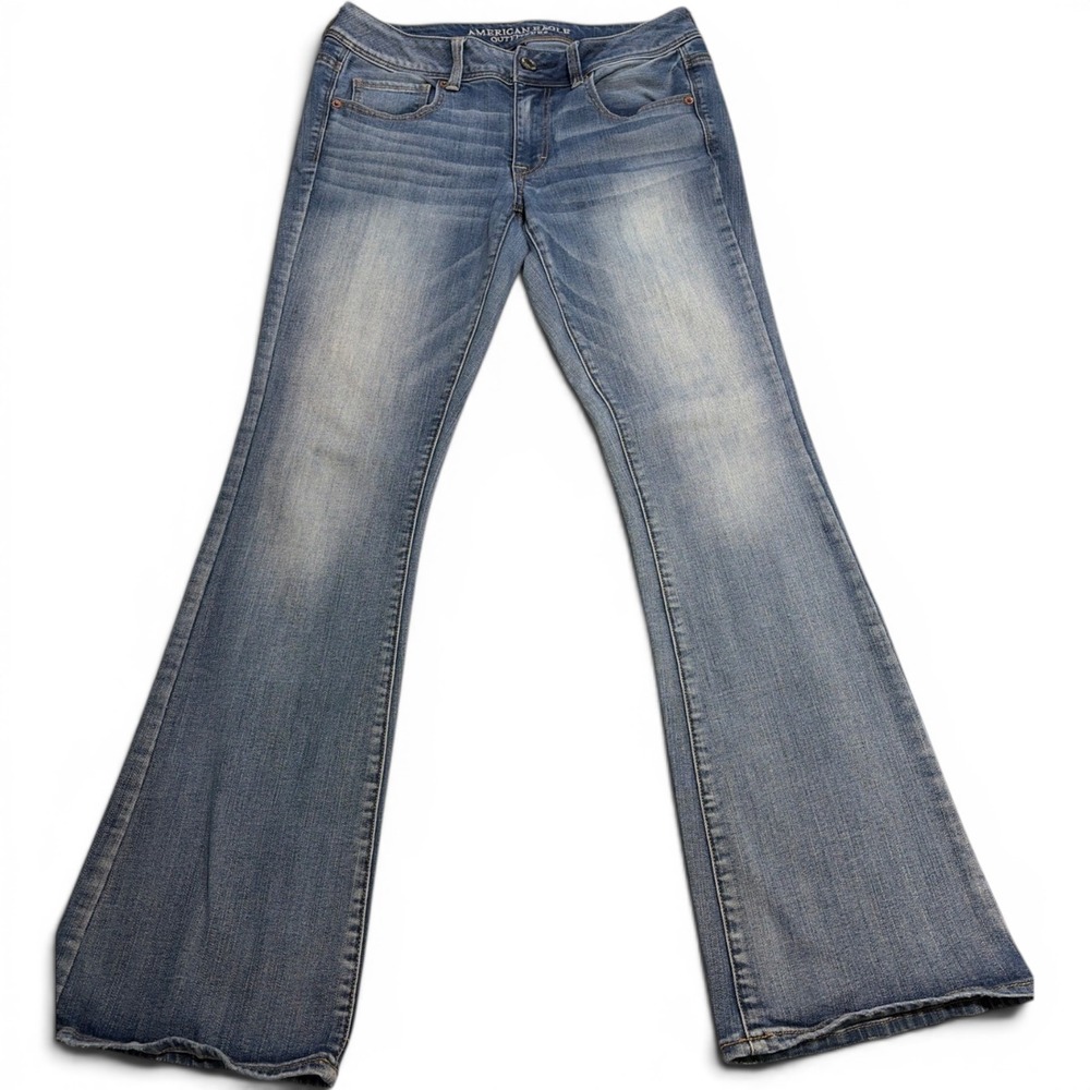American Eagle Kick Boot Jeans Womens 8 Regular Blue Stretch Denim 5023932837